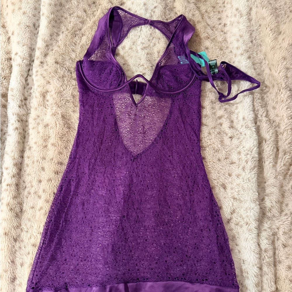 Frederick's of Hollywood Purple Lace Chemise